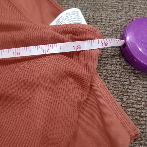 Yoga Asana Luxe Training Bodysuit Ribbed Rust Women's Nike XL Slimming Romper - Picture 10 of 14